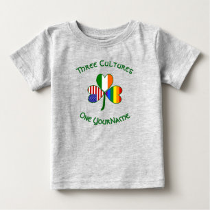 Gay Pride Irland USA Shamrock Flag Personalisiert Baby T-shirt