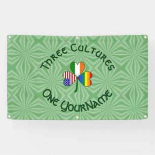 Gay Pride Irland USA Shamrock-Flagge Personalisier Banner