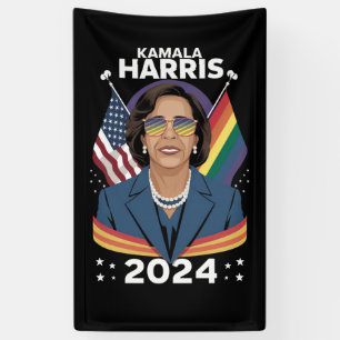 Gay Pride Kamala Harris 2024 Vizepräsidentin LGBTQ Banner