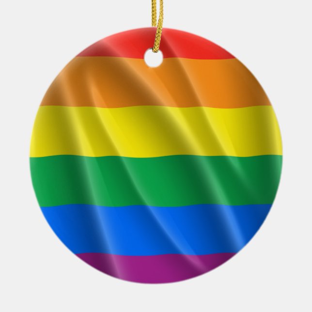 GAY PRIDE KERAMIK ORNAMENT (Vorne)