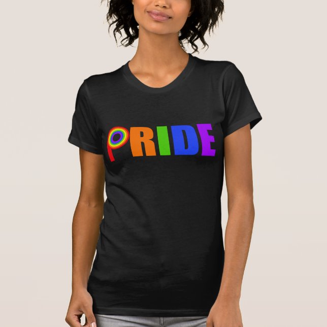 Gay Pride kühne schöne Regenbogenbriefe T-Shirt (Vorderseite)