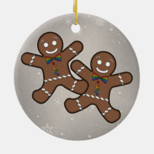 Gay Pride-Lebkuchen-Paare Keramikornament