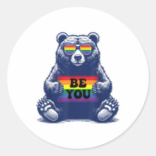 Gay Pride Lesbian Stolz sei Ihr Freund Runder Aufkleber