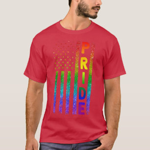 Gay Pride Lesbian USA Flaggenglieder  T-Shirt