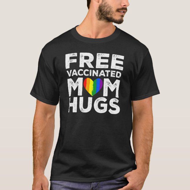 Gay Pride Lesbischer Freier geimpfter Mama - Schwa T-Shirt (Vorderseite)