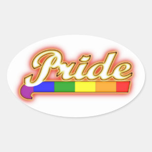 Gay Pride Leuchtender Stolz Ovaler Aufkleber