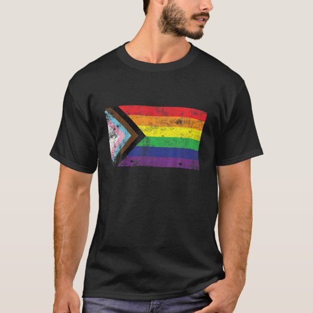 Gay Pride LGBQ-Regenbogenflagge Trans-Gender-Proud T-Shirt (Vorderseite)