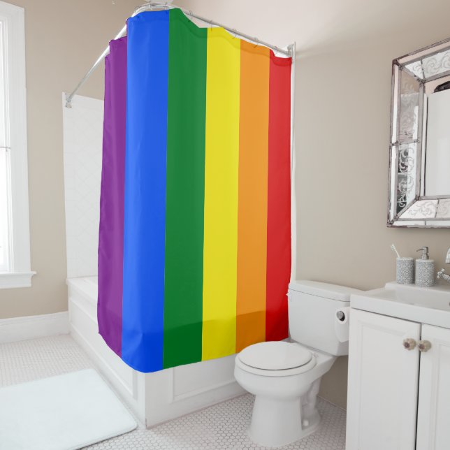 Gay Pride Lgbt Flag Regenbogenstreifen Duschvorhang (Beispiel)