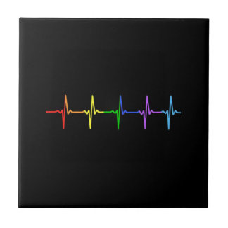 Gay Pride LGBT Heartbeat Puls 4 Fliese