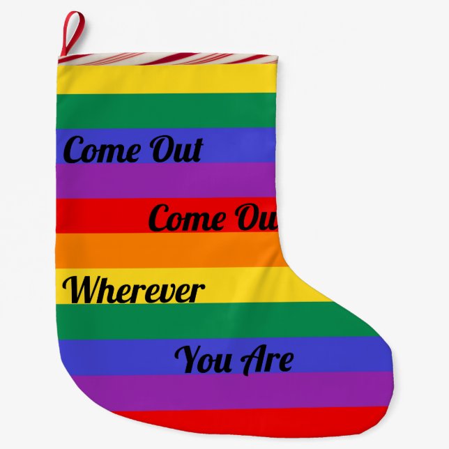 Gay Pride LGBT kommen Großer Weihnachtsstrumpf (Vorderseite)