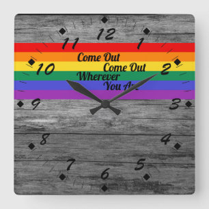 Gay Pride LGBT kommen Quadratische Wanduhr