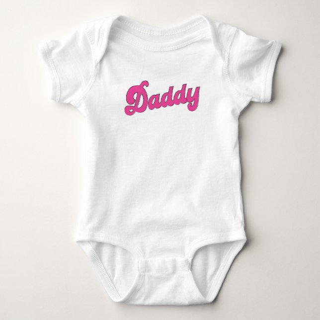 Gay Pride LGBT Pink Bear Gay Daddy Baby Strampler (Vorderseite)
