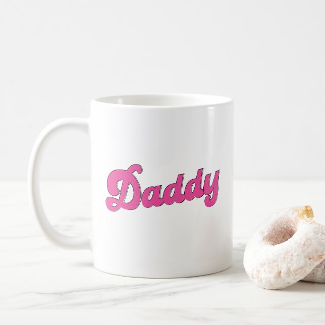 Gay Pride LGBT Pink Bear Gay Daddy Kaffeetasse (Mit Donut)