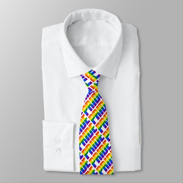 Gay Pride LGBT Rainbow Flag - Typografie Krawatte (Gebunden)
