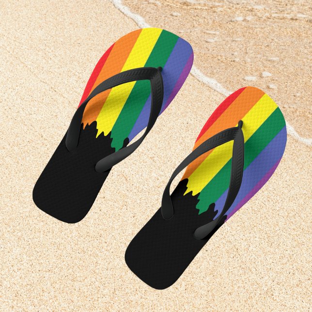 Gay Pride LGBT Rainbow Paint Flip Flops (Von Creator hochgeladen)