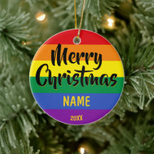 Gay Pride LGBT Rainbow Personalisiert Weihnachten