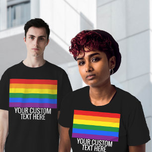 Gay Pride LGBT Rainbow Strips mit benutzerdefinier T-Shirt