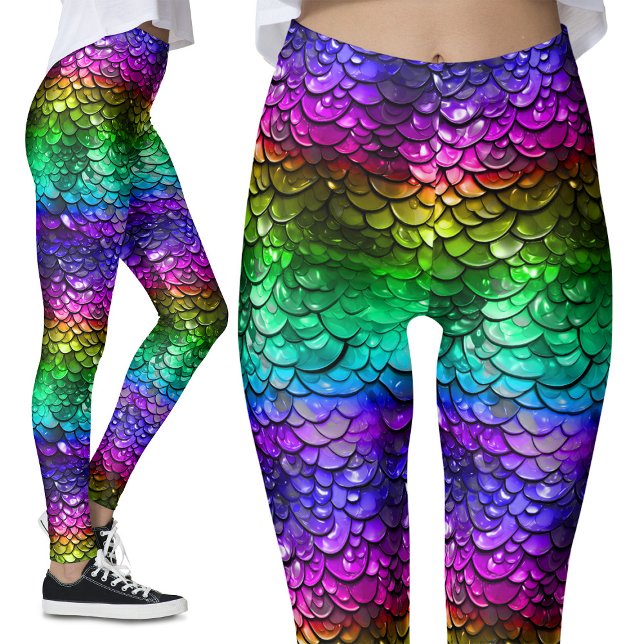 Gay Pride LGBT Rainbow Wet Look Mermaid Schwanz Leggings (Von Creator hochgeladen)