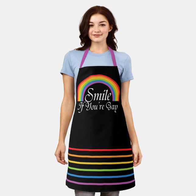 Gay Pride LGBT Regenbogen Lächeln, wenn Sie schwul Schürze (Getragen)