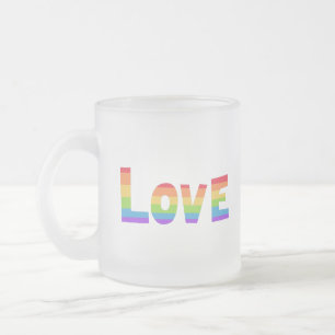 Gay Pride LGBT Regenbogenflagge Liebe Liebe LGBTQ Mattglastasse