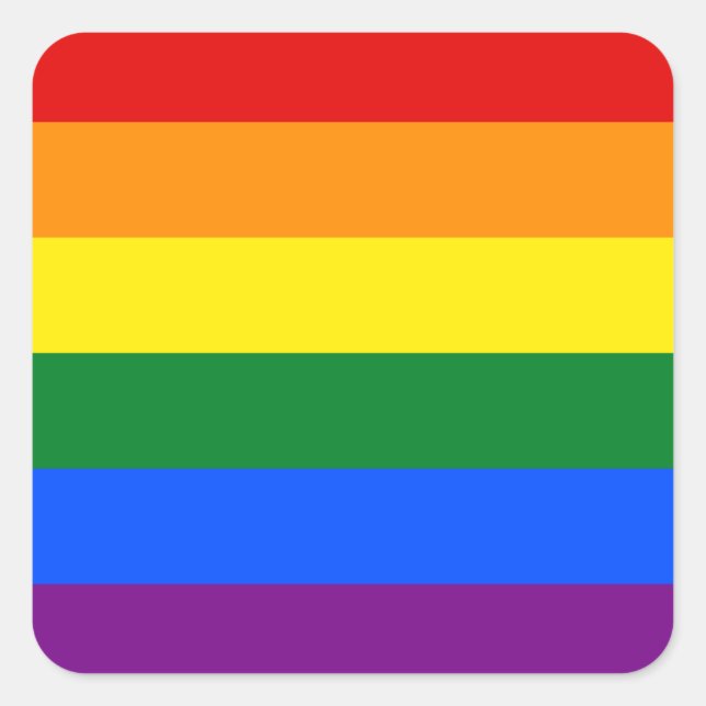Gay Pride LGBT-Regenbogenflagge Quadratischer Aufkleber (Vorderseite)