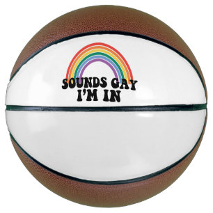Gay Pride LGBT Regenbogenklänge Gay Ich bin dabei Basketball