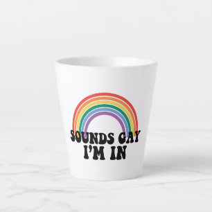 Gay Pride LGBT Regenbogenklänge Gay Ich bin dabei  Milchtasse