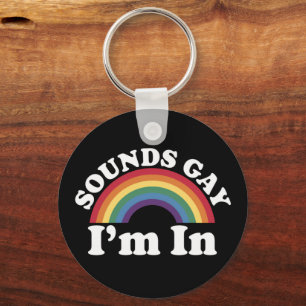 Gay Pride LGBT Regenbogenklänge Gay Ich bin dabei  Schlüsselanhänger