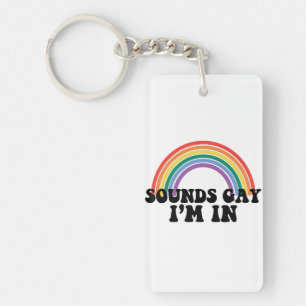 Gay Pride LGBT Regenbogenklänge Gay Ich bin dabei  Schlüsselanhänger