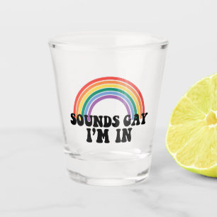 Gay Pride LGBT Regenbogenklänge Gay Ich bin dabei  Schnapsglas