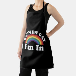 Gay Pride LGBT Regenbogenklänge Gay Ich bin dabei  Schürze