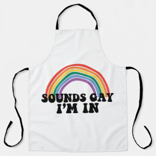 Gay Pride LGBT Regenbogenklänge Gay Ich bin dabei  Schürze