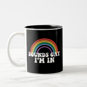 Gay Pride LGBT Regenbogenklänge Gay Ich bin in Reg Zweifarbige Tasse