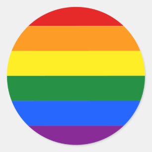 Gay Pride LGBT Regenbogenstreifen farbig Runder Aufkleber