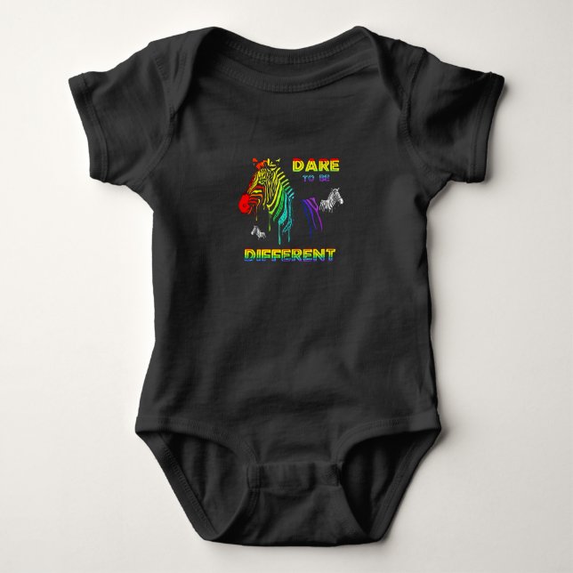 Gay Pride LGBT wagen es, ein anderes Schwarzes Erw Baby Strampler (Vorderseite)