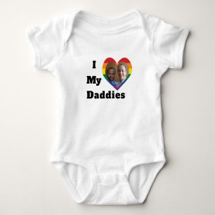 Gay Pride LGBTQ Benutzerdefiniertes Foto Ich liebe Baby Strampler