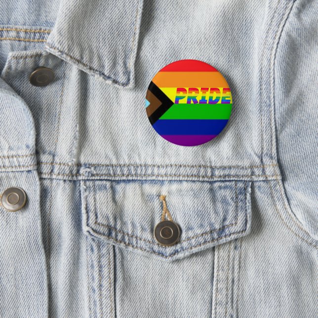 Gay Pride LGBTQ+-Fortschrittsanleitung Button (Beispiel)