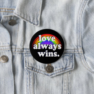 Gay Pride lgbtq Gleichheit Liebe gewinnt immer Reg Button