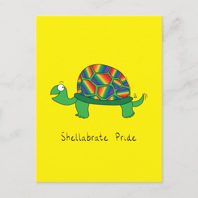 Gay Pride LGBTQ Turtle Tortoise Postkarte (Vorderseite)