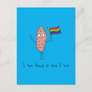 Gay Pride LGBTQ Yam Ich bin stolz Postkarte
