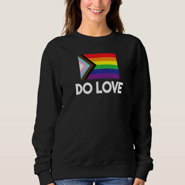 Gay Pride Liebe-Fortschritt-Flag Sweatshirt (Vorderseite)