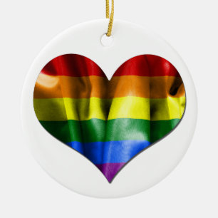 Gay Pride Liebe Herzstück Fahne Weihnachtsschmuck