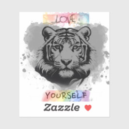 Gay Pride Liebe Sie selbst Tiger Sticker