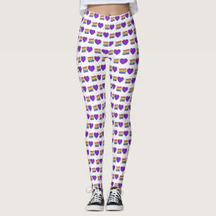 Gay Pride Lila Heart Rainbow Hochzeitstorte Liebe Leggings