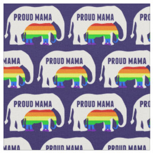 Gay Pride Mama Proud Mama Elephant Rainbow LGBTQ Stoff