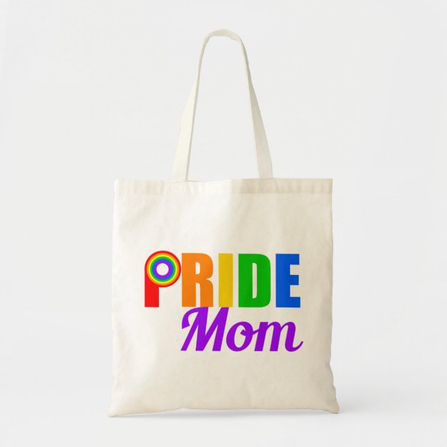 Gay Pride Mama Rainbow Text LGBTQ Tragetasche (Vorne)