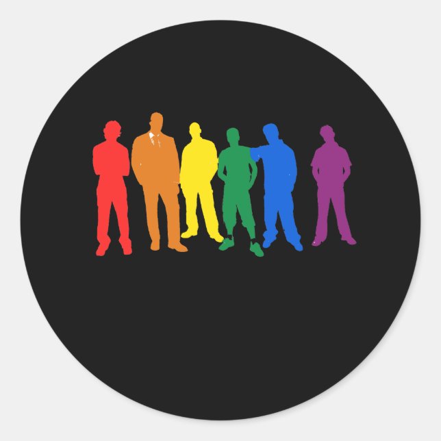 GAY PRIDE MEN RUNDER AUFKLEBER (Vorderseite)