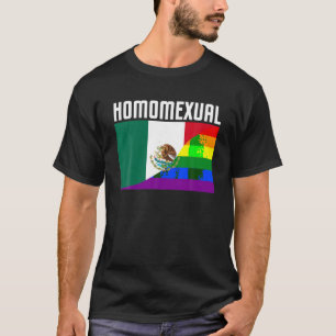 Gay Pride Mexicanischer Regenbogenfahne Proud Homo T-Shirt