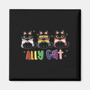 Gay Pride mit Ally Cat Rainbow Lgbt Pride Monat 2 Magnet