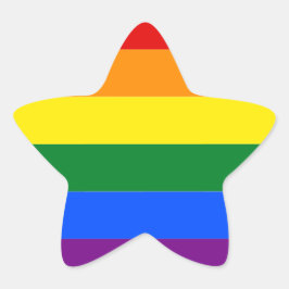 Gay Pride Monat LGBT Regenbogenstreifen farbig Stern-Aufkleber